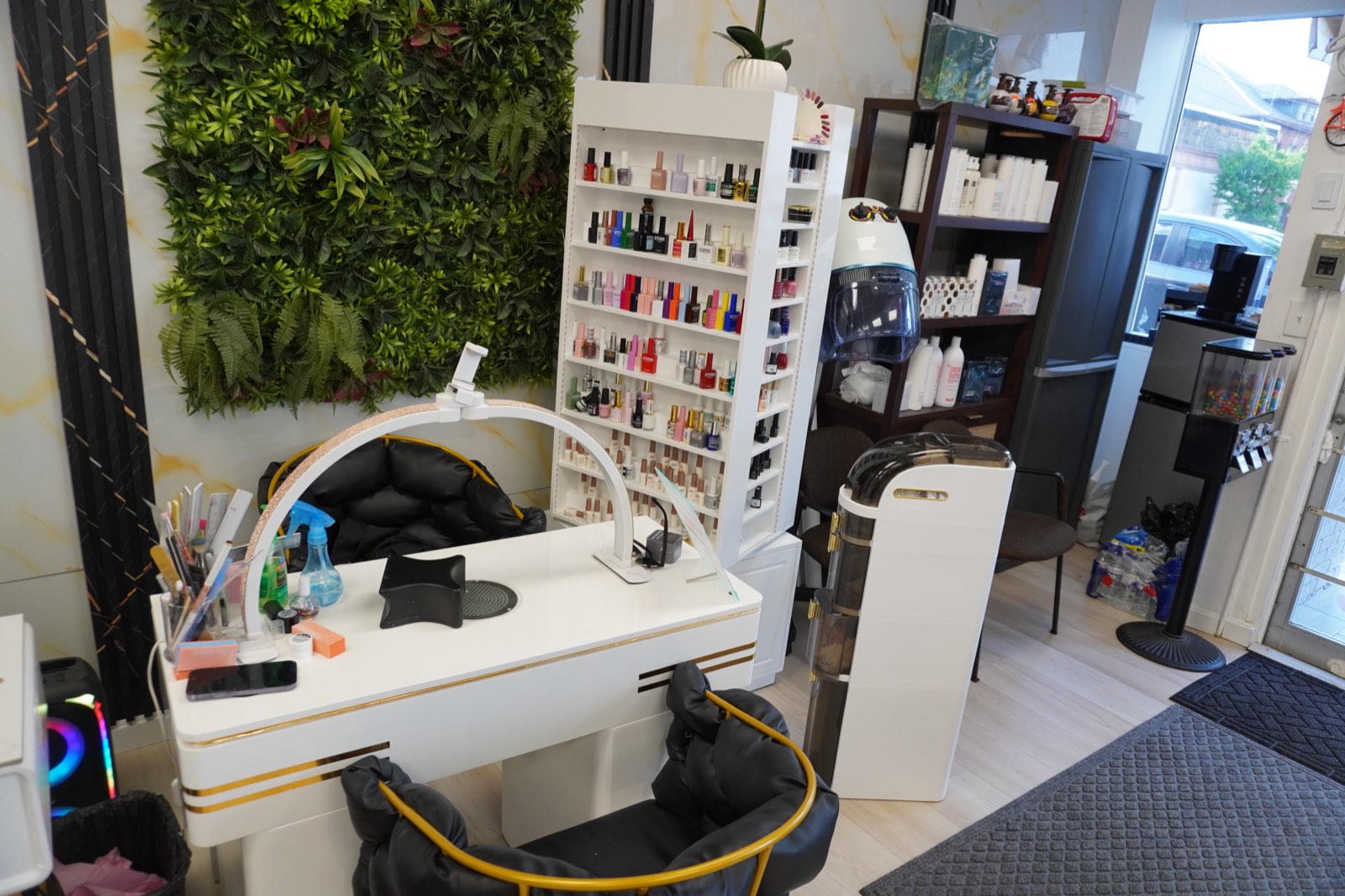 Nail station detail at Marbella's